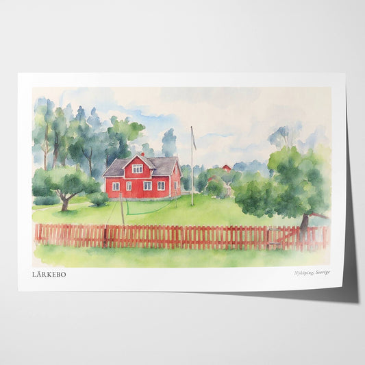 Akvarell / Vattenfärg - Hus