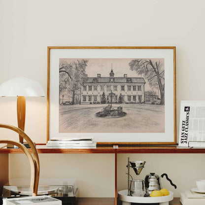 Skiss / Kolteckning - Hus