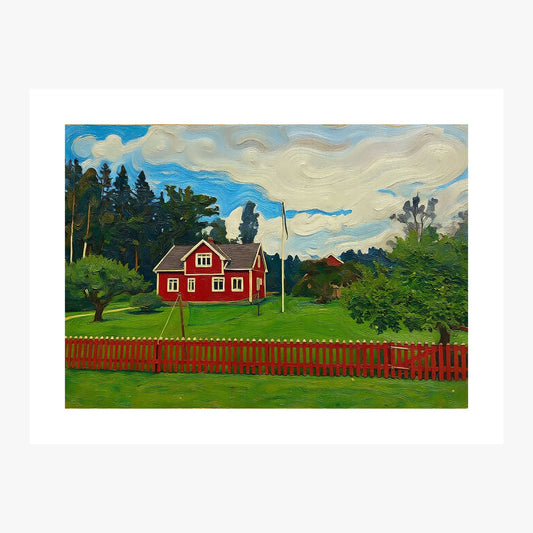 Oljemålning - Hus