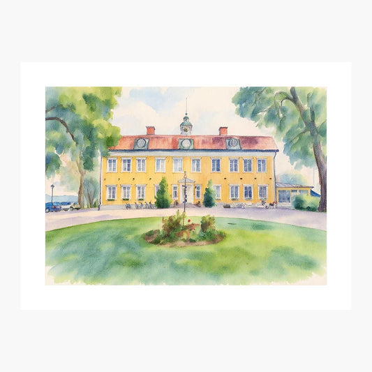Akvarell / Vattenfärg - Hus